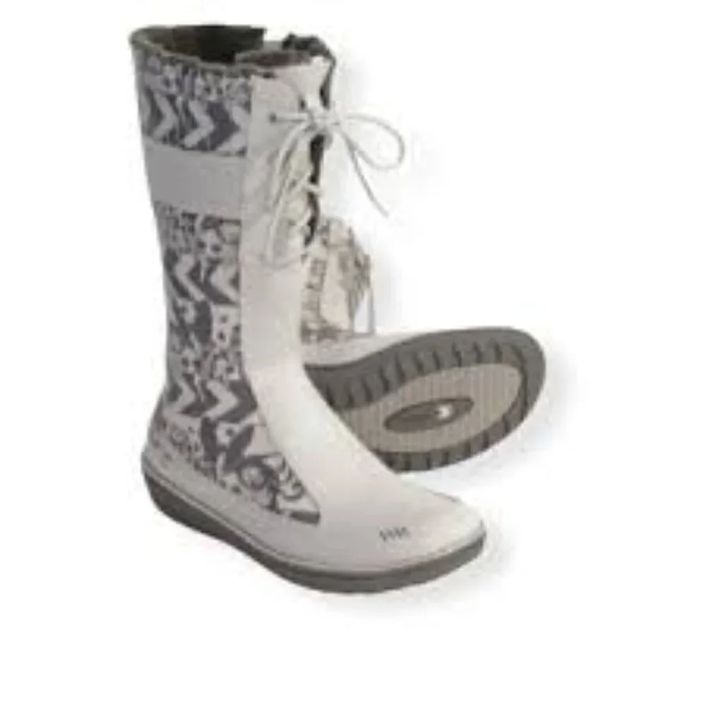 Teva x Spyder Kiru Boots Women's size 6 Gray & Cream Fur Lined Lace Up